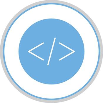 Coding Flat Circle Icon vector