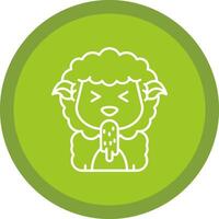 Vomit Flat Circle Multicolor Design Icon vector
