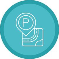 Parking Flat Circle Multicolor Design Icon vector