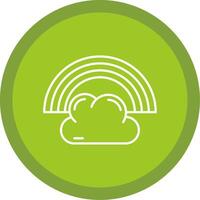 Rainbow Flat Circle Multicolor Design Icon vector