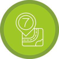 Seven Flat Circle Multicolor Design Icon vector