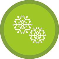 Snowflakes Flat Circle Multicolor Design Icon vector