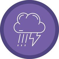 Thunder strom Flat Circle Multicolor Design Icon vector