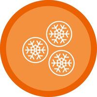 Snowball Flat Circle Multicolor Design Icon vector