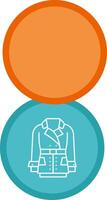 Coat Flat Circle Multicolor Design Icon vector