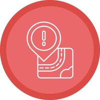 Warning Flat Circle Multicolor Design Icon vector