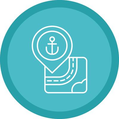 Port Flat Circle Multicolor Design Icon