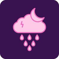 Night Rain Vector Icon