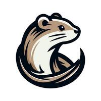 weasel logo design in a simple and elegant style vector