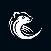 weasel logo design in a simple and elegant style vector
