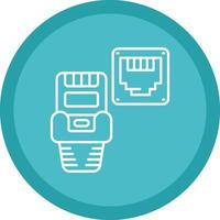 Ethernet Flat Circle Multicolor Design Icon vector