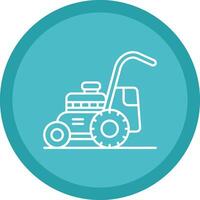 Mower Flat Circle Multicolor Design Icon vector