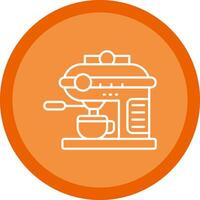 Coffee machine Flat Circle Multicolor Design Icon vector