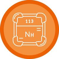 Nihonium Flat Circle Multicolor Design Icon vector