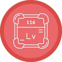 livermorium plano circulo multicolor diseño icono vector