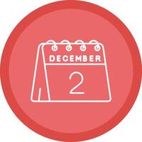 2nd of December Flat Circle Multicolor Design Icon vector