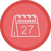 27th of December Flat Circle Multicolor Design Icon vector