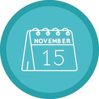 15th of November Flat Circle Multicolor Design Icon vector