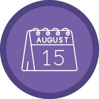 15th of August Flat Circle Multicolor Design Icon vector