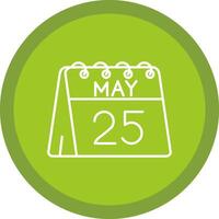 25th of May Flat Circle Multicolor Design Icon vector