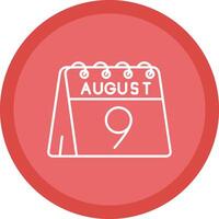 9th of August Flat Circle Multicolor Design Icon vector