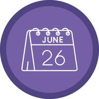 26th of June Flat Circle Multicolor Design Icon vector