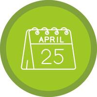 25th of April Flat Circle Multicolor Design Icon vector