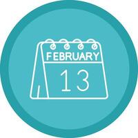 13th of February Flat Circle Multicolor Design Icon vector