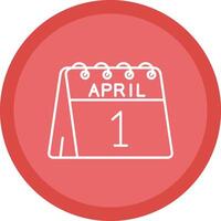 1st of April Flat Circle Multicolor Design Icon vector