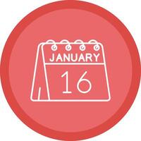 16th of January Flat Circle Multicolor Design Icon vector