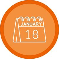 18th of January Flat Circle Multicolor Design Icon vector