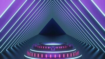 3d abstract neon lights background theme with modern podium studio, amazing for display and promotion product video