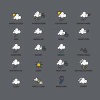 Weather Doodle Icon Set, Real Pen Sketch Suitable For For Web, Mobile and Infographics, Vector Illustration