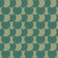 Circle green and cream color geometry  pattern seamless. Elegant Texture oriental minimalist for cloth and textile. Vector Illustration