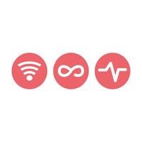 Wifi vector icons set. Unlimited symbols. Network signs. Unlimited and network symbols. Wifi symbols. Icon symbol for mobile home application ui