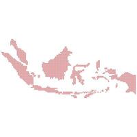 Map of the Indonesia in dot style on a white background. Vector illustration.