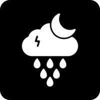 icono de vector de lluvia de noche