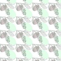 Background of Blossom branch of macadamia plant with simple shapes vector
