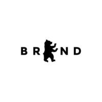 Bear Black Silhouette Logo Design. Simple Bear Silhouette Logo Design. vector