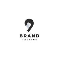 Creative Nine Paper Logo Design. Number Nine With A Roll Of Paper Inside Logo Design. vector