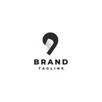 Creative Nine Paper Logo Design. Number Nine With A Roll Of Paper Inside Logo Design. vector