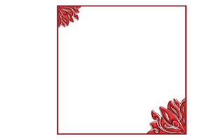 Red Orament Frame Border Vector For Decoration Design