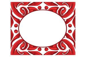 Red Orament Frame Border Vector For Decoration Design