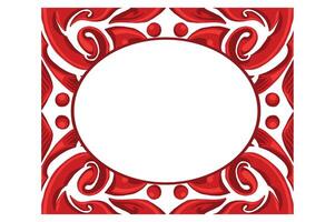 Red Orament Frame Border Vector For Decoration Design