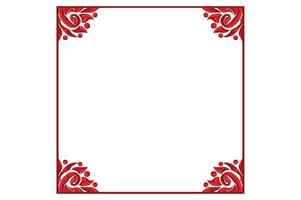 Red Orament Frame Border Vector For Decoration Design