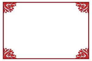 Red Orament Frame Border Vector For Decoration Design