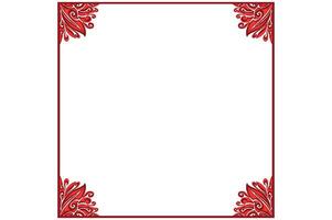 Red Orament Frame Border Vector For Decoration Design