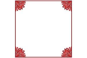 Red Orament Frame Border Vector For Decoration Design