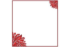 Red Orament Frame Border Vector For Decoration Design