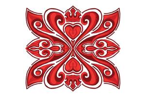 Red Orament Frame Border Vector For Decoration Design